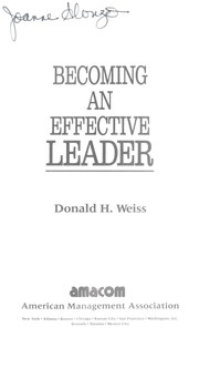 Cover of: Becoming an effective leader