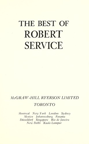 The best of Robert Service by Robert W. Service