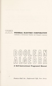 Cover of: Boolean algebra: a self-instructional programed manual