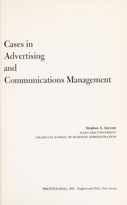 Cover of: Cases in advertising and communications management