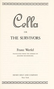 Cover of: Cella, or, The survivors