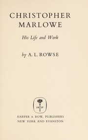 Cover of: Christopher Marlowe: a biography.