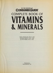 Cover of: Complete Book of Vitamins and Minerals by Arline McDonald, Annette B. Natow, Joann Heslin