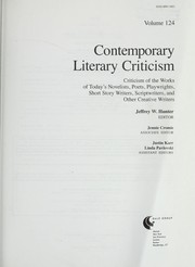 Cover of: Contemporary Literary Criticism, Vol. 124 (Contemporary Literary Criticism) | 