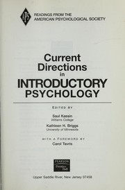 Cover of: APS: Current Directions in Introductory Psychology (Readings from the American Psychological Society)