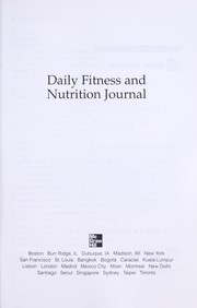 Cover of: Daily Fitness and Nutrition Journal