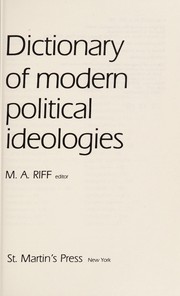 Cover of: Dictionary of modern political ideologies