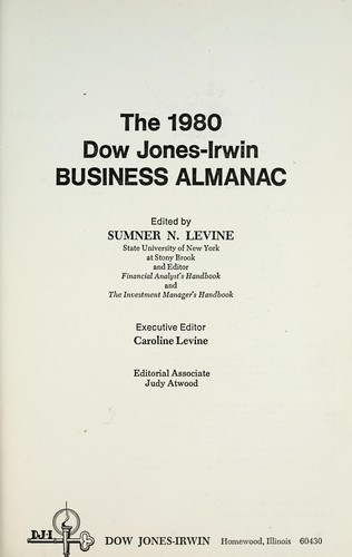 The 1980 Dow Jones-Irwin, Summer Levine by Dow Jones-Irwin