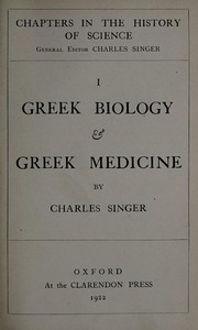 Cover of: Greek biology & Greek medicine