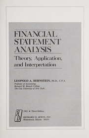 Cover of: Financial statement analysis by Leopold A. Bernstein