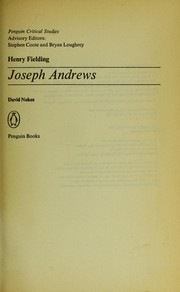 Cover of: Henry Fielding, Joseph Andrews