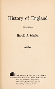 Cover of: History of England | Harold John Schultz