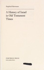 Cover of: A history of Israel in Old Testament times | Herrmann, Siegfried