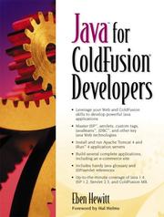 Cover of: Java for ColdFusion developers by Eben Hewitt