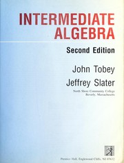 Cover of: Intermediate algebra by John Tobey