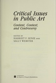 Cover of: Critical issues in public art : content, context, and controversy | 