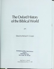 Cover of: The Oxford history of the biblical world