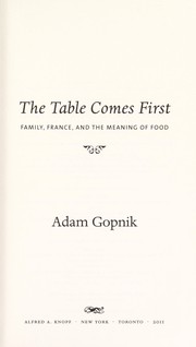 Cover of: The table comes first