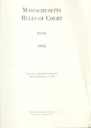 Cover of: Massachusetts rules of court, state and federal, 1994 by 
