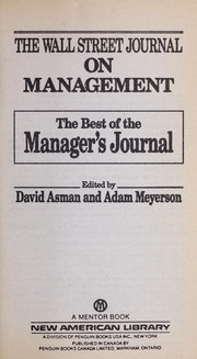 Cover of: The Wall Street Journal on Management: Volume 1