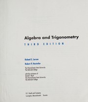 Cover of: Algebra and trigonometry by Ron Larson