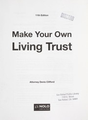 Make your own living trust by Denis Clifford