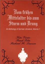 Cover of: Vom Fruhen Mittelalter Bis Zum Sturm Und Drang | 