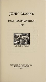 Cover of: Dux grammaticus, 1633.
