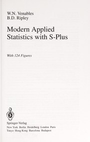 Cover of: Modern applied statistics with S-Plus | W. N. Venables