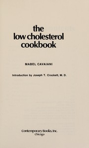 Cover of: The low cholesterol cookbook