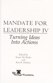 Cover of: Mandate for leadership IV | 