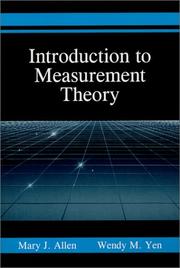 Cover of: Introduction to Measurement Theory