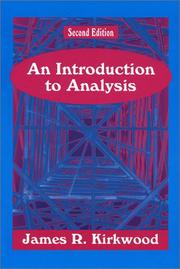 Cover of: An Introduction to Analysis (2nd Edition) | James R. Kirkwood