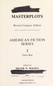 Cover of: Masterplots: revised category edition, American fiction series