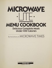 Cover of: Microwave lite menu cookbook | 