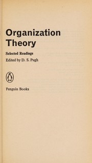 Cover of: Organization theory | Derek Salman Pugh