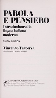 Cover of: Parola e pensiero: introduzione alla lingua italiana moderna