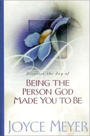 Cover of: Being the Person God Made You to Be