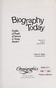 Biography today by Cherie D. Abbey