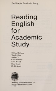 Cover of: Reading English for academic study by Michael H. Long ... [et al.].