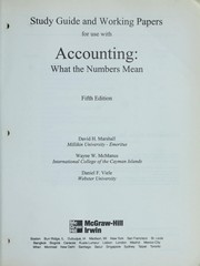 Cover of: Study Guide and Working Papers for use with Accounting | David Marshall