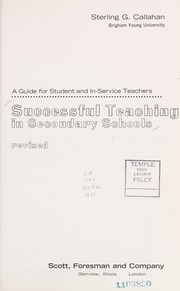 Cover of: Successful teaching in secondary schools | Sterling G. Callahan