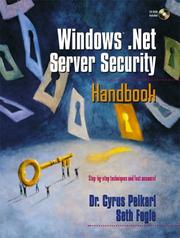 Cover of: Windows .NET server security handbook by Cyrus Peikari