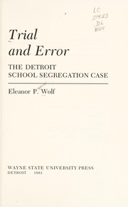 Cover of: Trial and error | Eleanor Paperno Wolf