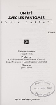 Cover of: Un ete avec les fantomes by Sonia Sarfati