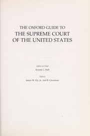 Cover of: The Oxford guide to the Supreme Court of the United States
