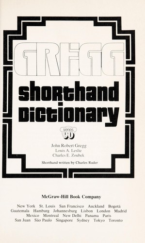 Gregg shorthand dictionary by John Robert Gregg