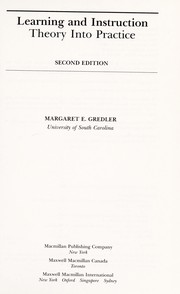Cover of: Learning and instruction | Margaret E. Gredler