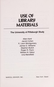 Cover of: Use of library materials: the University of Pittsburgh study