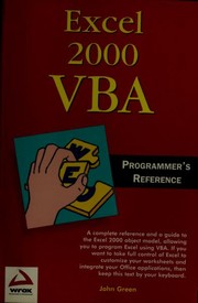 Excel 2000 VBA programmer's reference by Green, John